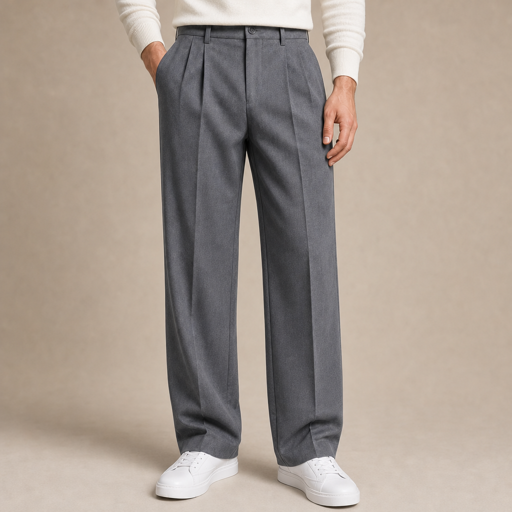 Thaddeus Pleated Straight-Leg Trousers