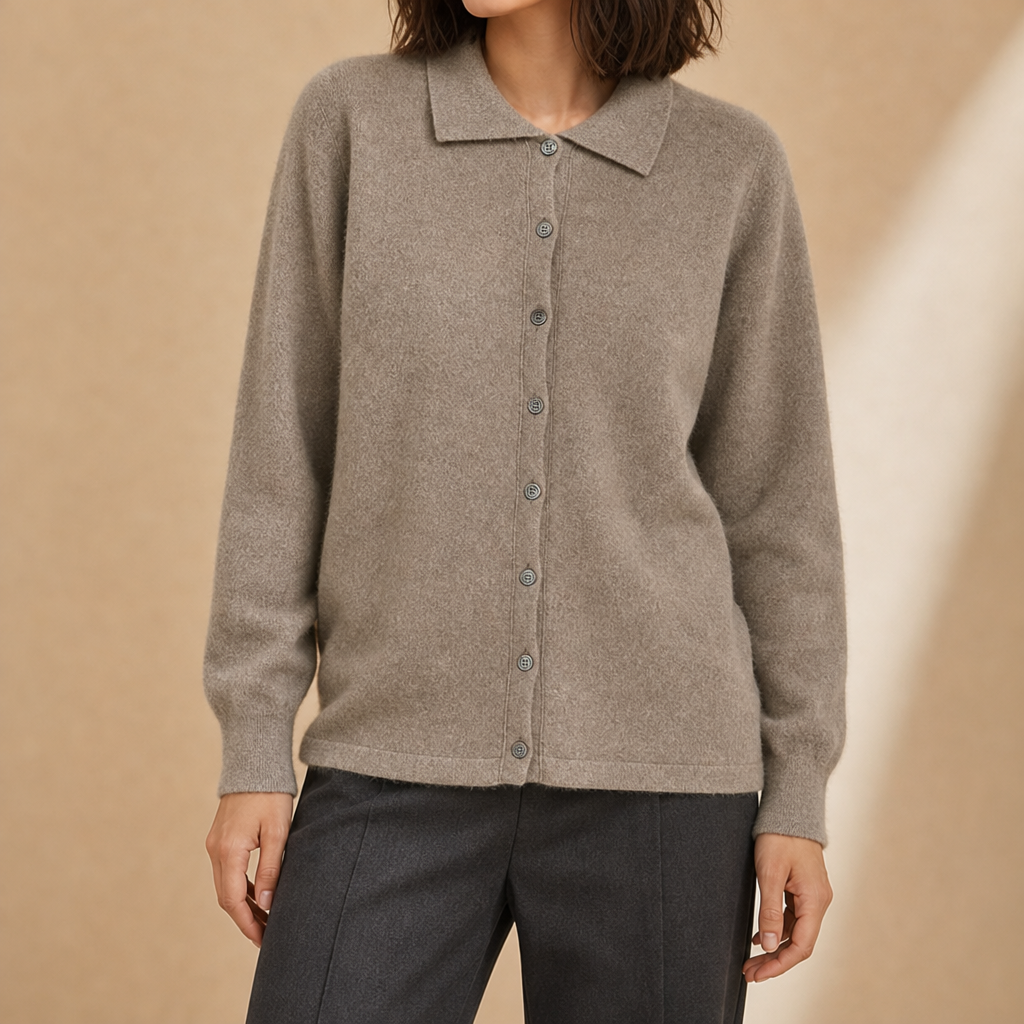 Loretta Collared Cashmere Cardigan