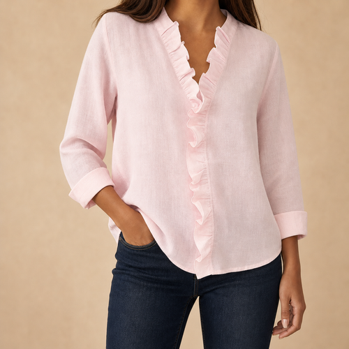 Adele Ruffled V-Neck Blouse