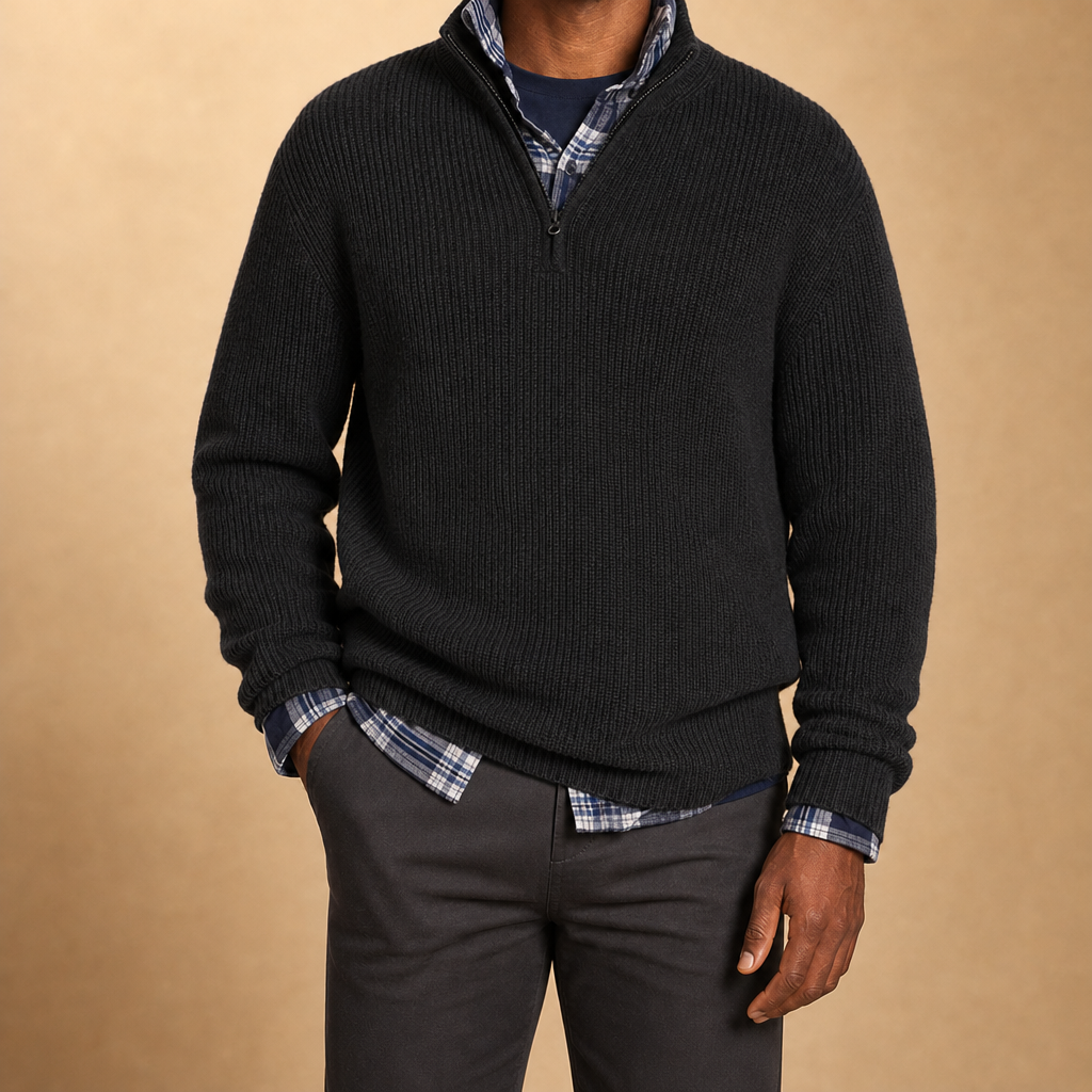 Alden Ribbed Quarter-Zip Sweater