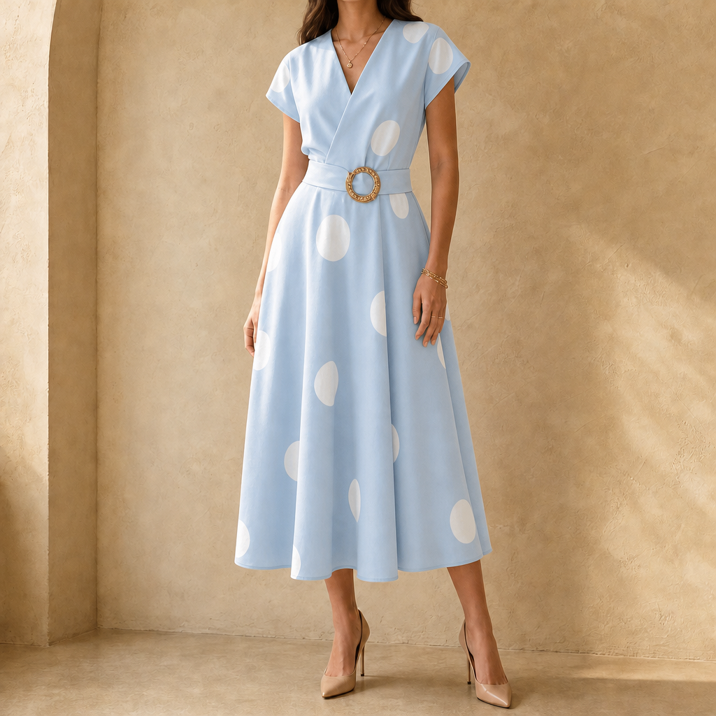 Adeline Polka Dot Wrap Dress