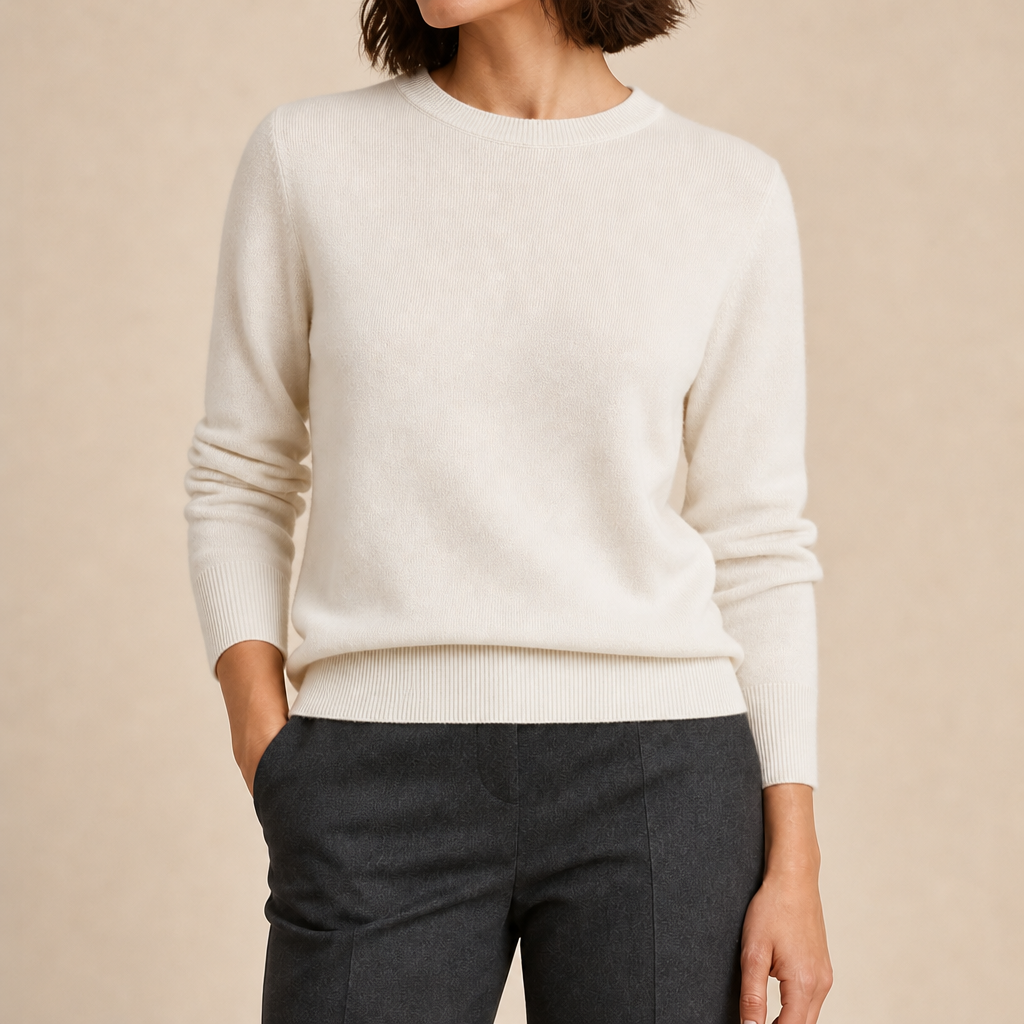 Pearl Cashmere Crewneck Sweater