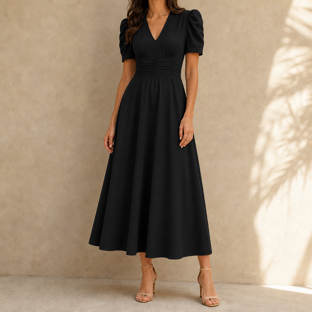 Hazel Ruched Midi Dress