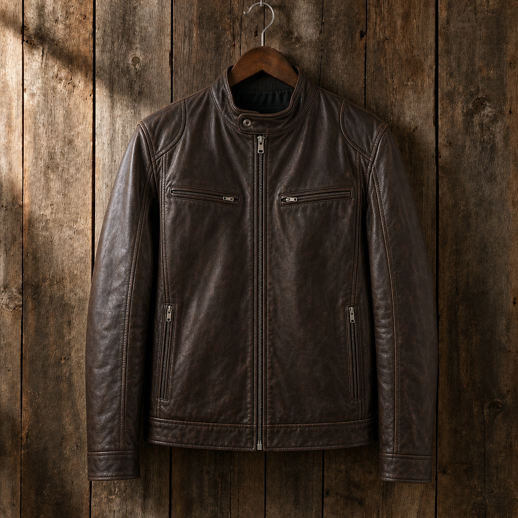 Preston Leather Cafe Racer Jacket