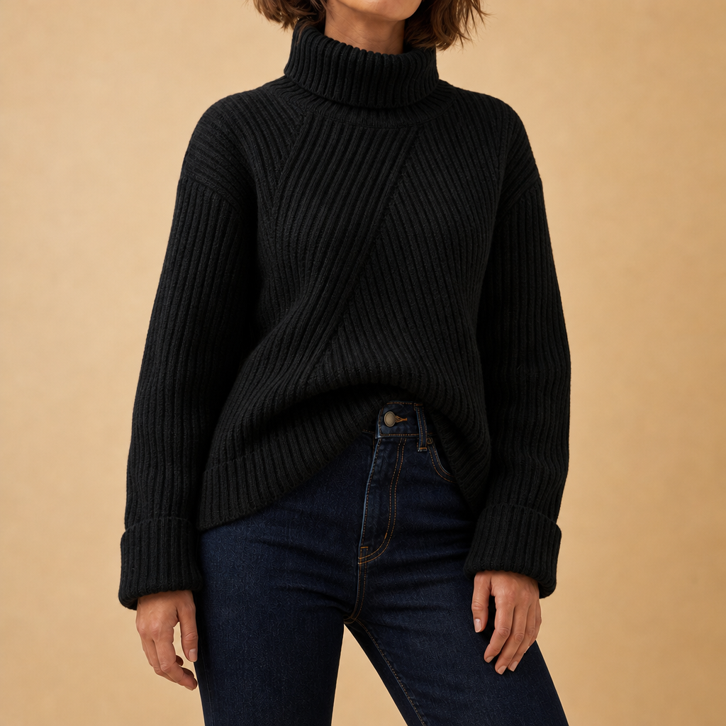 Clara Ribbed Turtleneck Sweater