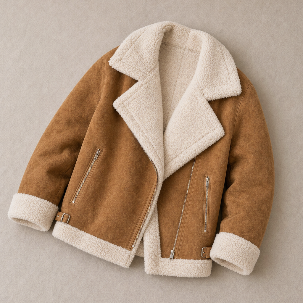 Rita Fleece-Lined Biker Jacket