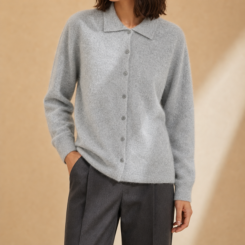 Loretta Collared Cashmere Cardigan