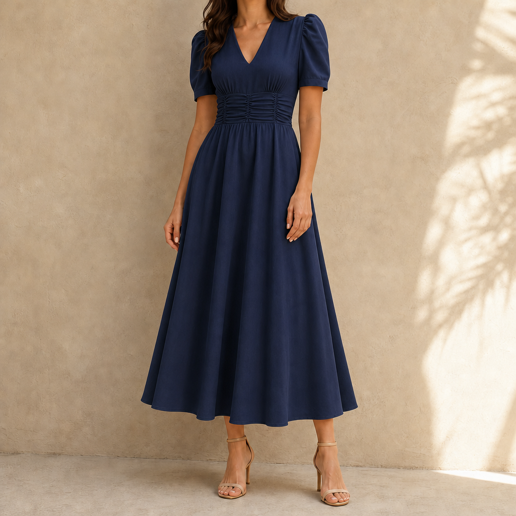Hazel Ruched Midi Dress