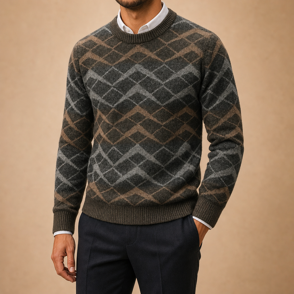 Eldridge Geometric Cashmere Sweater