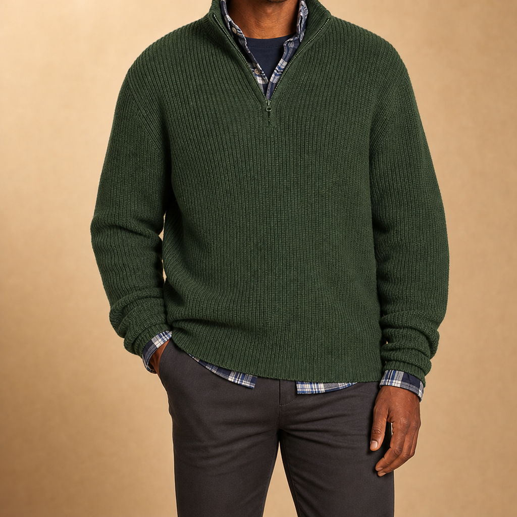 Alden Ribbed Quarter-Zip Sweater