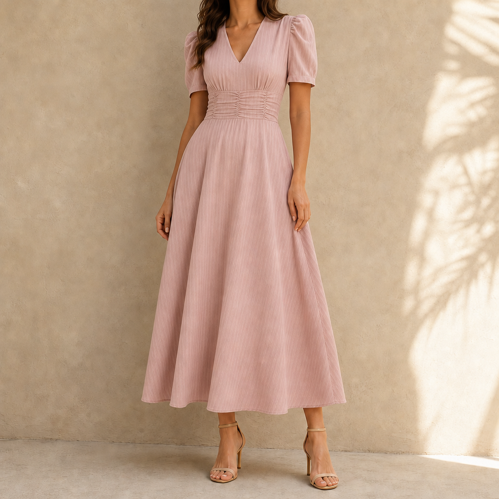 Hazel Ruched Midi Dress