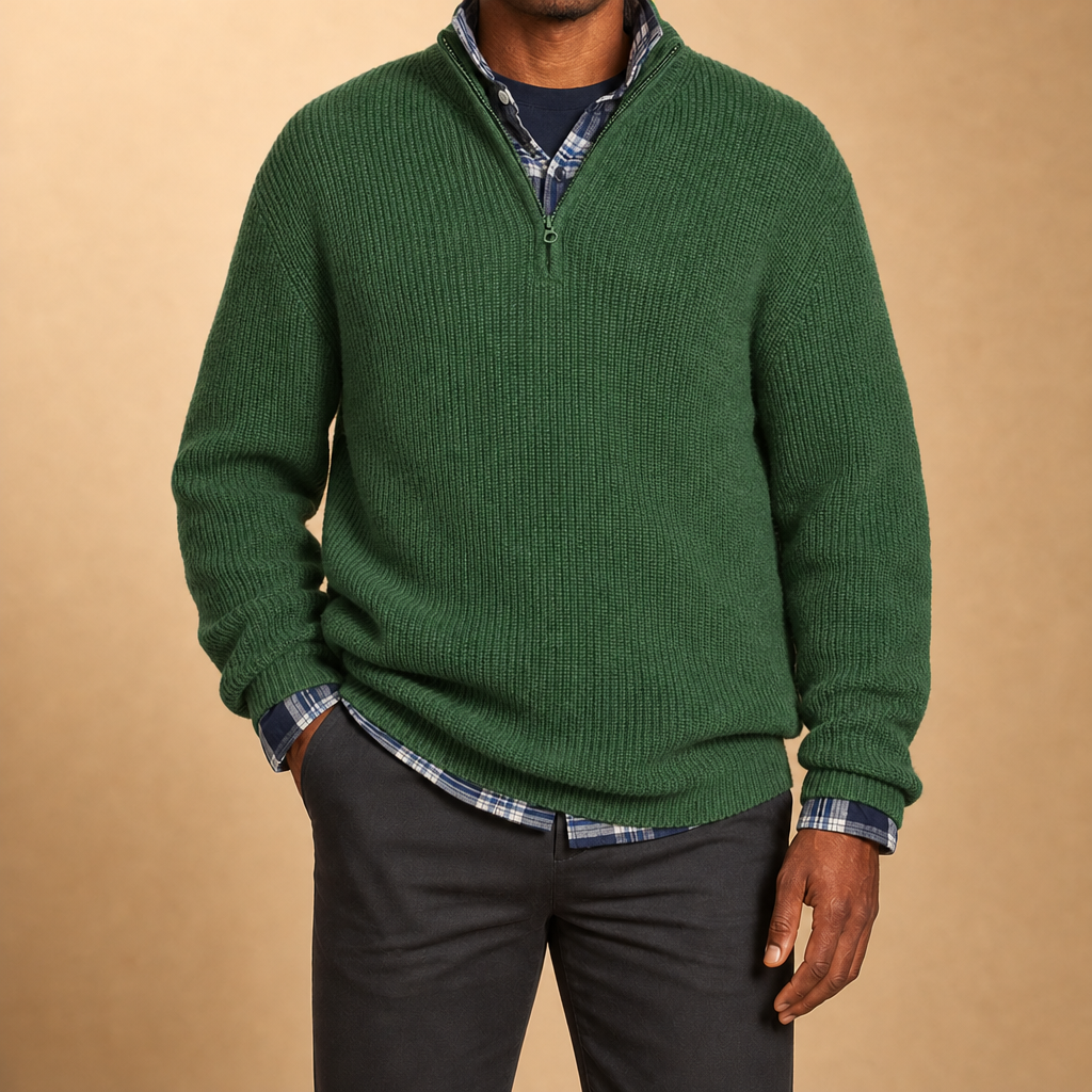 Alden Ribbed Quarter-Zip Sweater