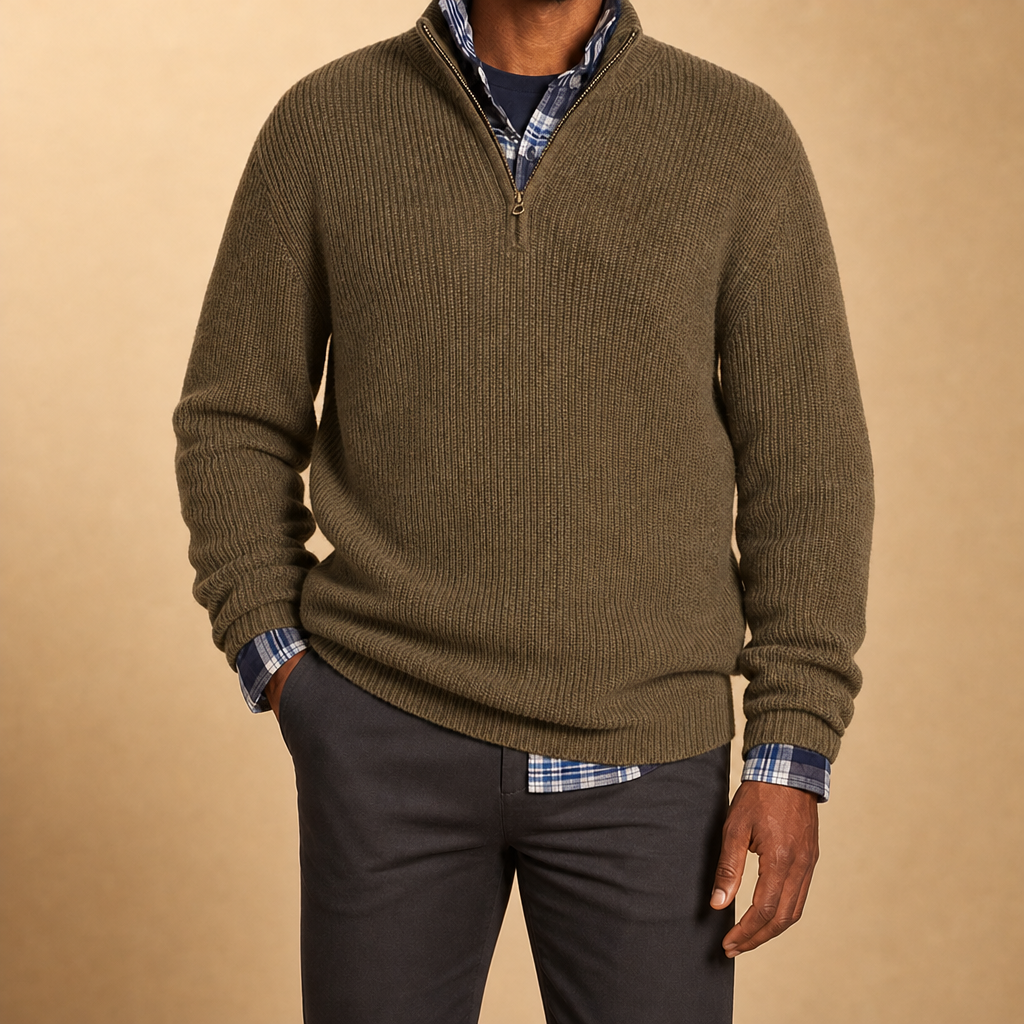 Alden Ribbed Quarter-Zip Sweater