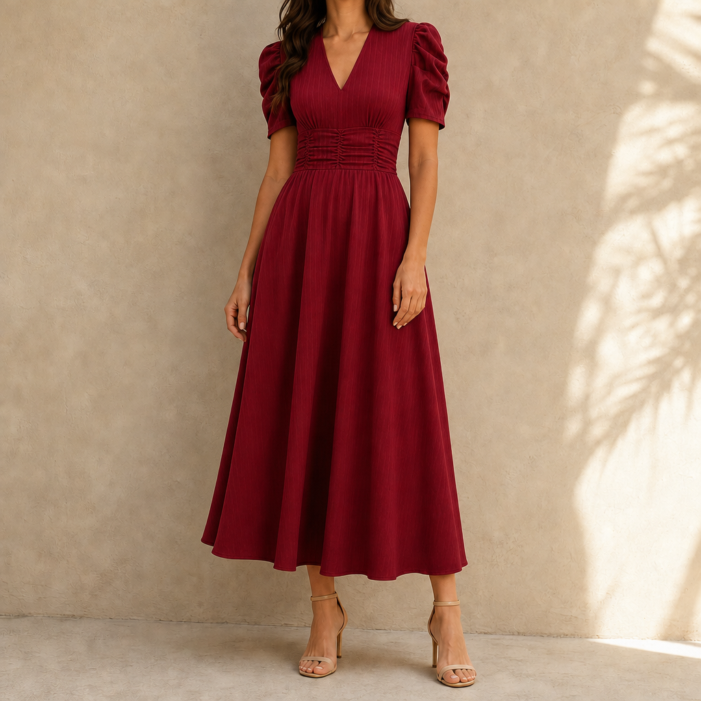 Hazel Ruched Midi Dress